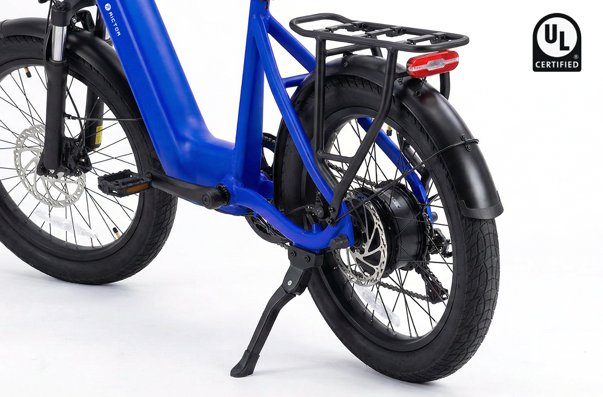 Glyde Ebike rear close-up in blue